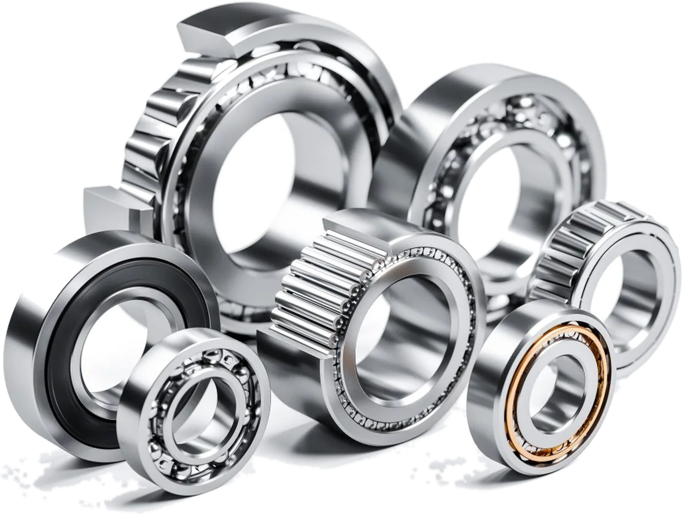 Industrial bearings of various types