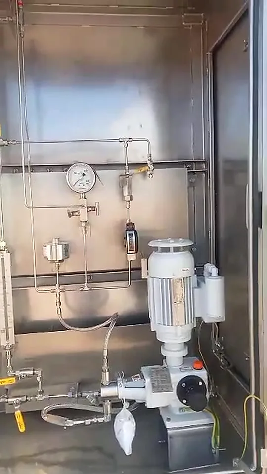 Injection skid with metering pump, ready for commissioning